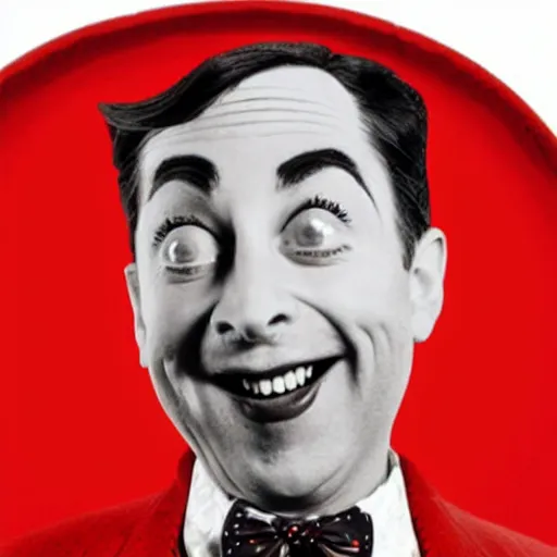 Image similar to photo of an overweight pee - wee herman