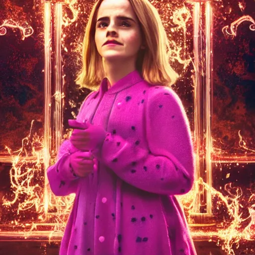 Prompt: emma watson as mr blobby, realistic art, cimenatic, lighting, 8 k