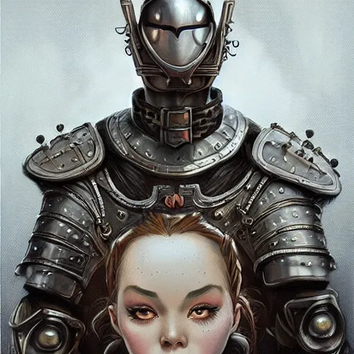 Image similar to Lofi portrait with medieval armor, Pixar style by Joe Fenton and Stanley Artgerm and Tom Bagshaw and Tim Burton