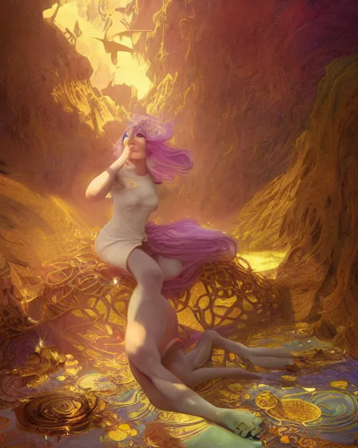 Prompt: the most wonderful dream you ever had, coherent design, concept art, artstation, vivid color, complementary color, golden ratio, detailed, sharp lines, intricate, rainbowshift, by james gurney, by brian froud, by peter mohrbacher, by maxfield parrish, by alphonse mucha, by karol bak, deviantart, octane render