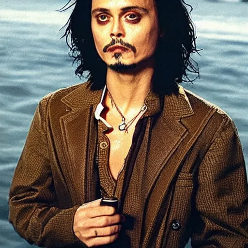 Prompt: johnny deep as a turtle