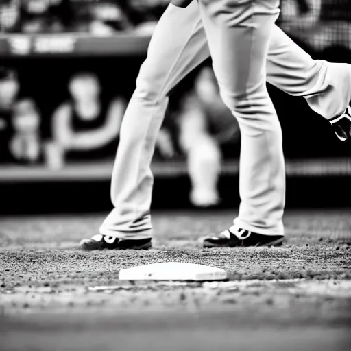 Image similar to home run at a baseball game, huge hit, broken bat, epic shot, baseball photography, black and white