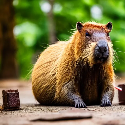 Prompt: cute capybara eating a neon nvidia gpu, chewing on a video card, cooling fans, soft blue lights, wildlife photography, bokeh, sharp focus, 3 5 mm, taken by sony a 7 r, 4 k, award winning