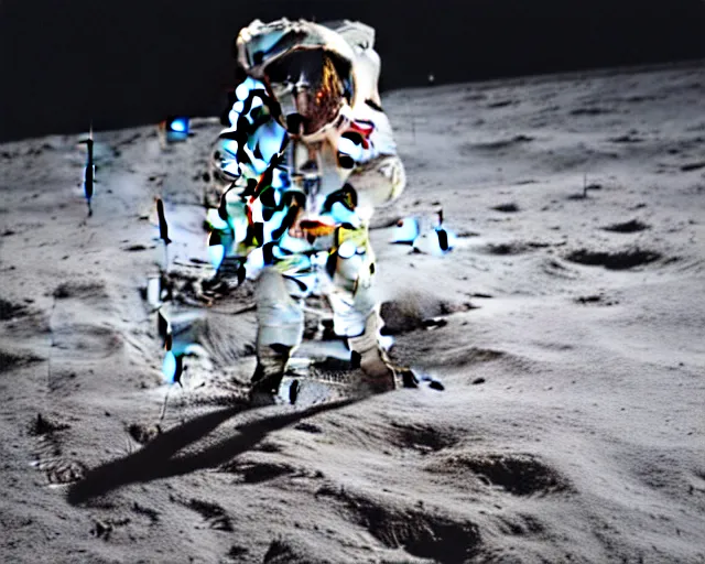 Image similar to photograph of an astronaut riding a horse on the moon