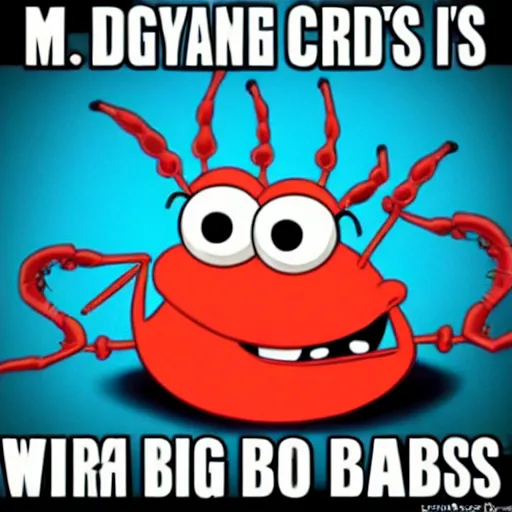 Image similar to Mr Crabs from spongebob with big bobs