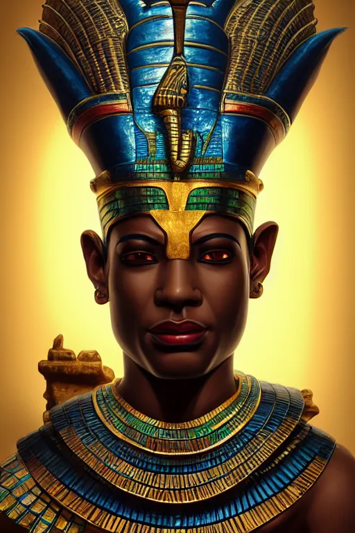 Image similar to egypt god osiris, god of the underworld, highly detailed, d & d, fantasy, highly detailed, digital painting, trending on artstation, concept art, sharp focus, illustration, global illumination, ray tracing, realistic shaded, art by artgerm and greg rutkowski and fuji choko and viktoria gavrilenko and hoang lap, sunny