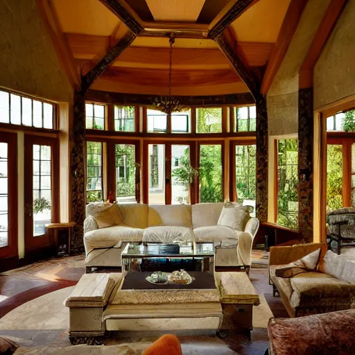 Prompt: idyllic mansion, interior