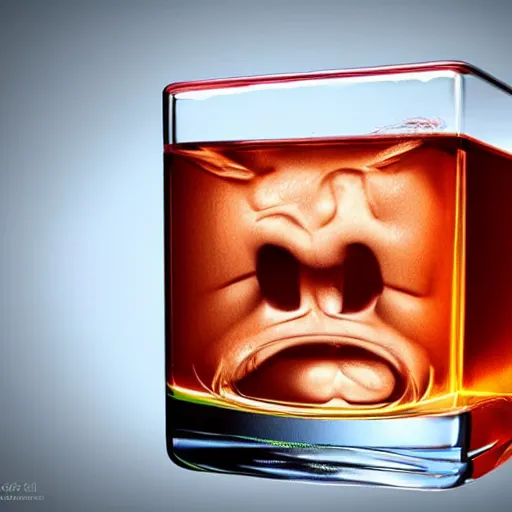 Image similar to ice - t face in a ice cube, 8 k, ultra realistic details