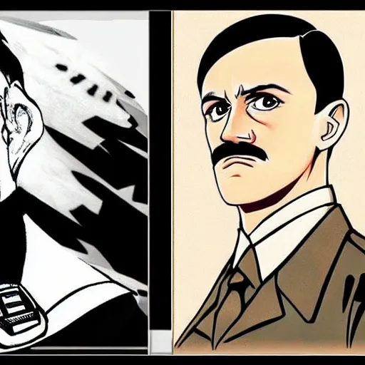 Prompt: hitler, anime art style