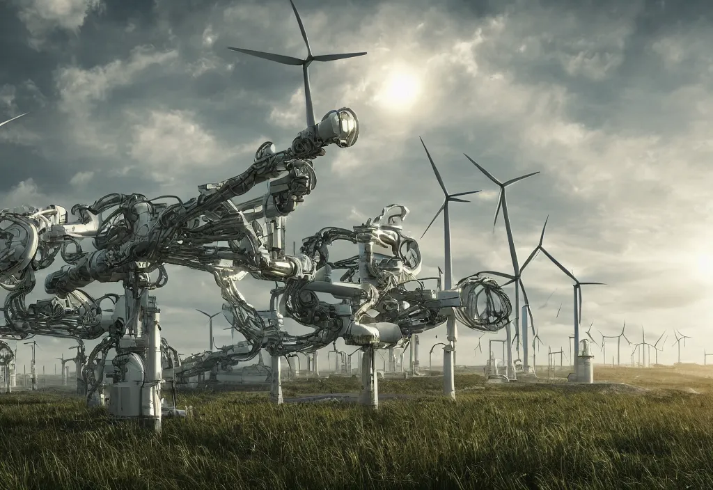 Image similar to cyborg renewable energy, ultra realistic, concept art, intricate details, highly detailed, photorealistic, octane render, 8 k