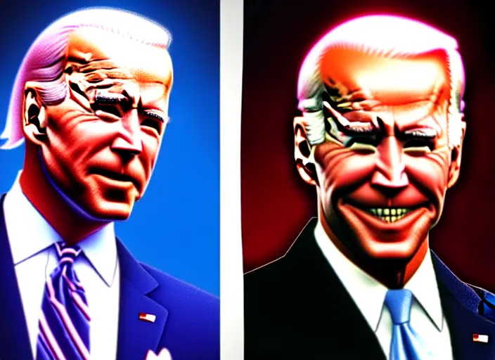 Prompt: joe biden fighting as a character in tekken 2