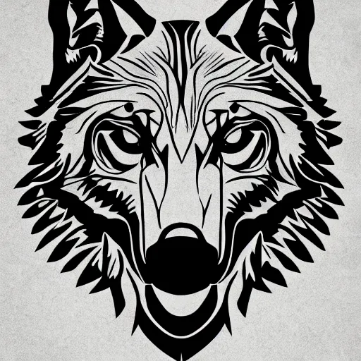 Image similar to stencil on paper detailed vector wolf