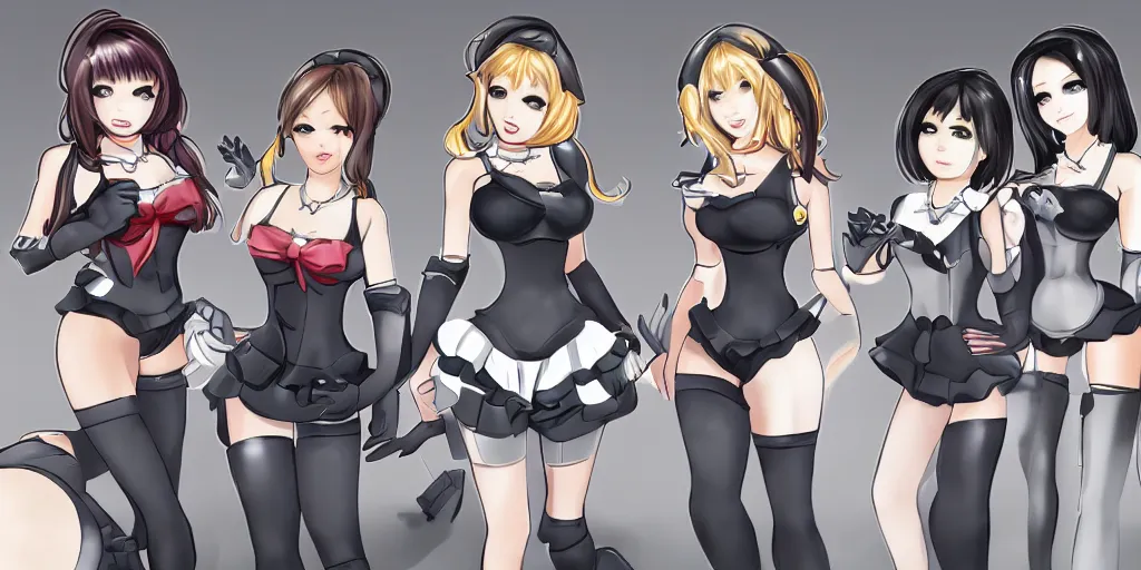 Image similar to beautiful maid android fembots