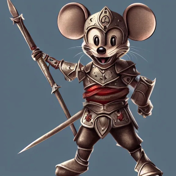 Image similar to anthropomorphic warrior mouse with armor reaching for floating crystal, RPG Portrait, trending on Artstation, Pose Study, Photorealistic, ultra detailed, award winning