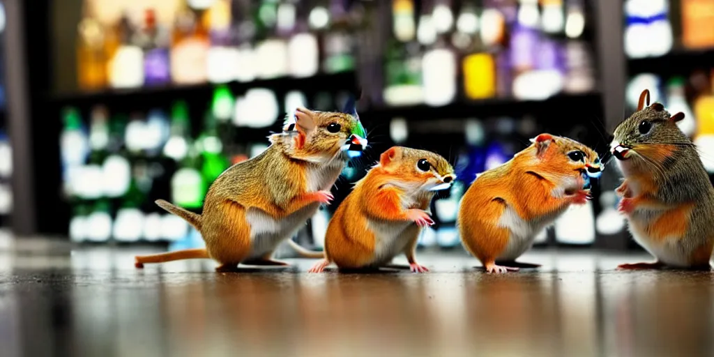 Image similar to a pair of gerbils robbing a liquor store