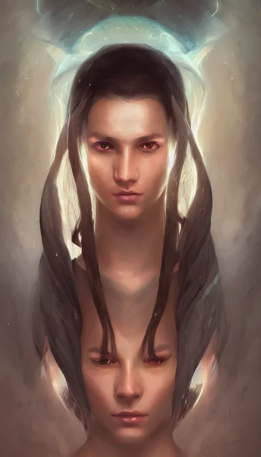 Image similar to portrait of a digital shaman, by charlie bowater