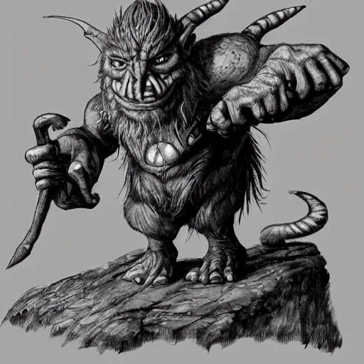 Image similar to troll goblin monster mage concept art