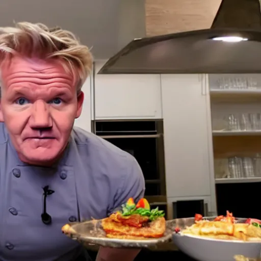 Prompt: Gordon Ramsay impressed at how excellent Jacksepticeye’s cooking is