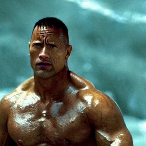 Prompt: Dwayne Johnson in water world 4K quality super realistic