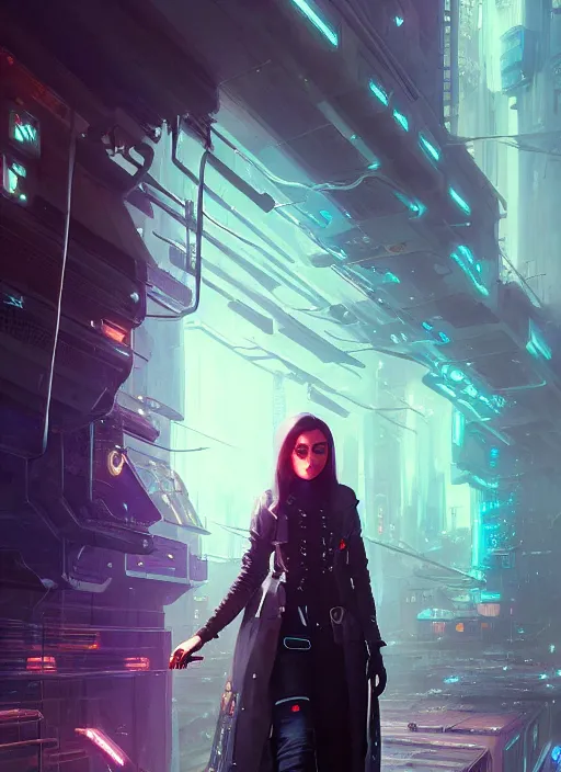 Image similar to highly detailed android ana de armas as a cyberpunk character wearing stylish cyberpunk clothes, stephen bliss, unreal engine, fantasy art by greg rutkowski, loish, rhads, ferdinand knab, makoto shinkai and lois van baarle, ilya kuvshinov, rossdraws, tom bagshaw, global illumination, radiant light