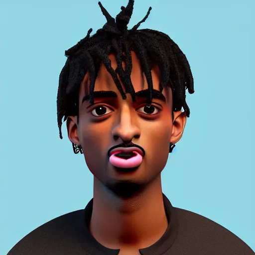 Prompt: a cartoon 3D render of Playboi Carti in the style of Pixar