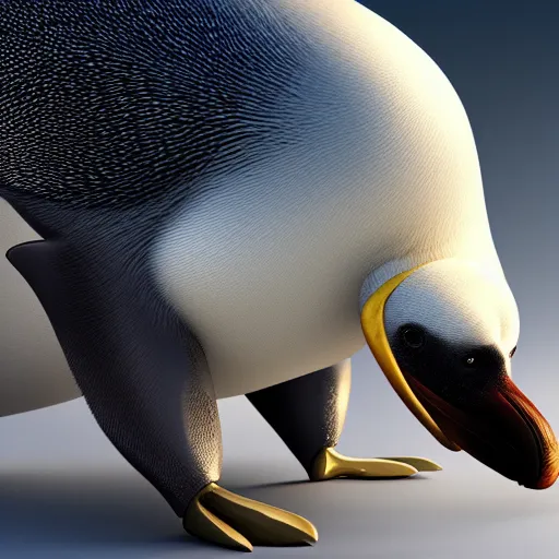 Image similar to a penguin and a walrus fused together, hyperdetailed, artstation, cgsociety, 8 k