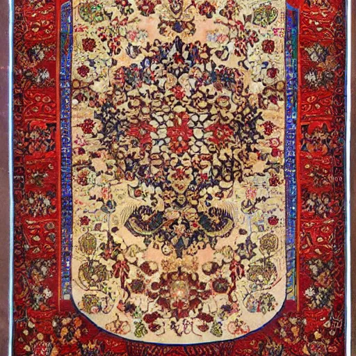 Image similar to Japanese + Persian style carpet