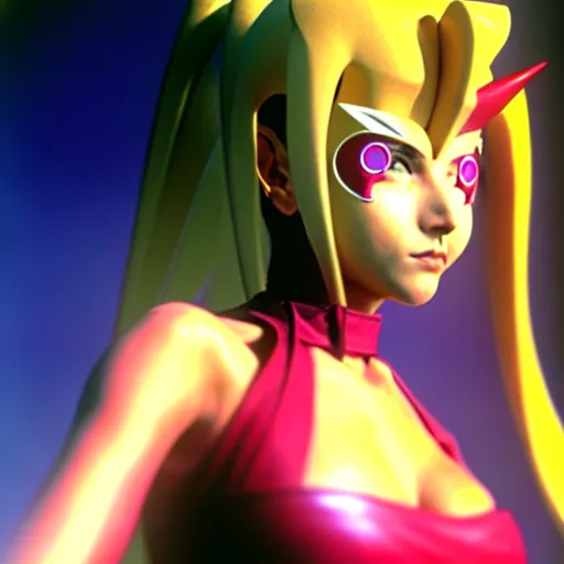 Prompt: sophia from shin megami tensei v as boomerang kuwanger, hyperrealistic, very detailed, unreal engine, psx graphics, 3 5 mm still photo