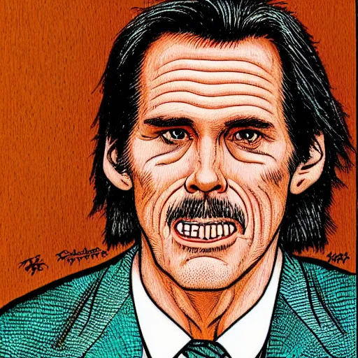 Image similar to a portrait of Jim Carey drawn by Robert Crumb