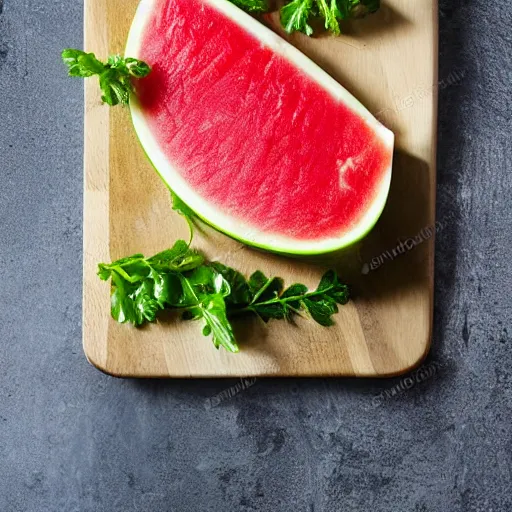 Prompt: beef steak watermelon, freshly sliced