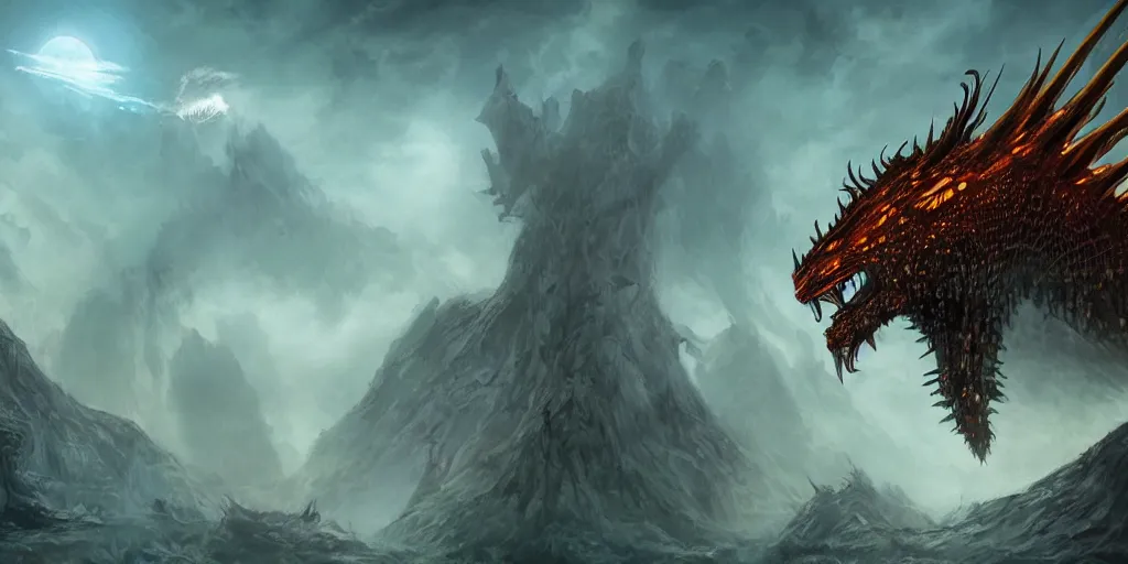 Prompt: Quadripedal kaiju with hair like fingers, high quality fantasy horror art, 4k