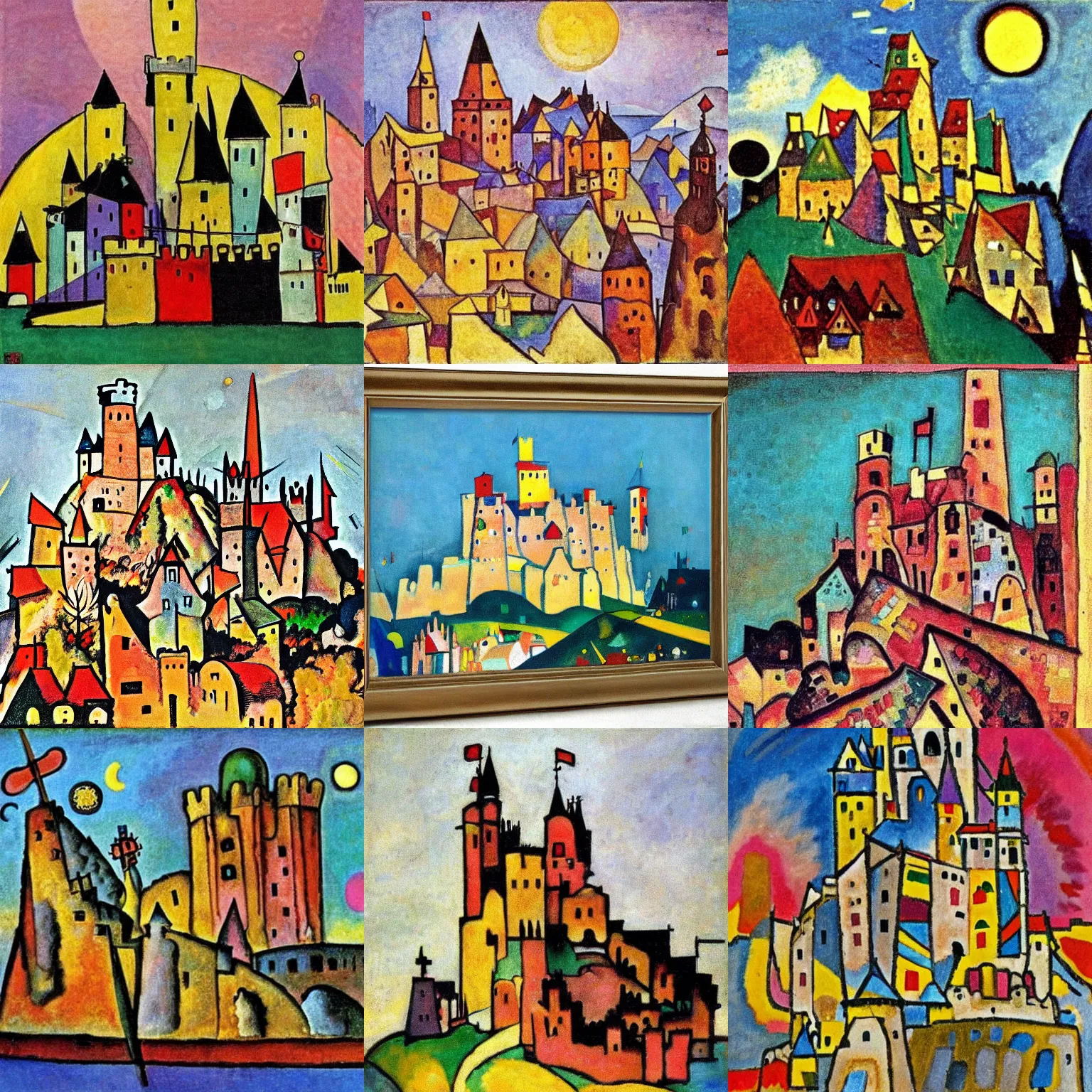 Prompt: medieval castle, by Wassily Kandinsky