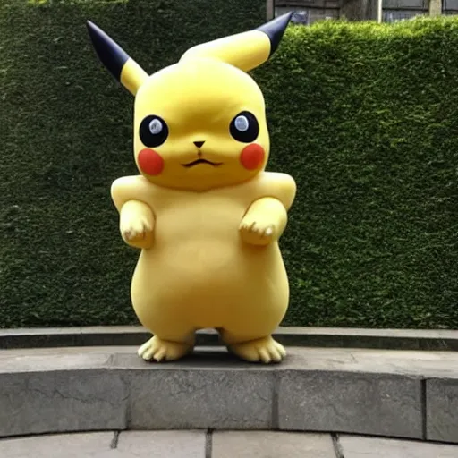 Image similar to a large marble statue that looks like pikachu, in London