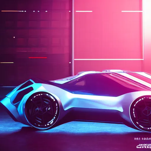 Prompt: cyberpunk concept inspired sports car, futuristic look, highly detailed, photorealistic camera shot, bright studio setting, studio lighting, crisp quality and light reflections, unreal engine 5 quality render