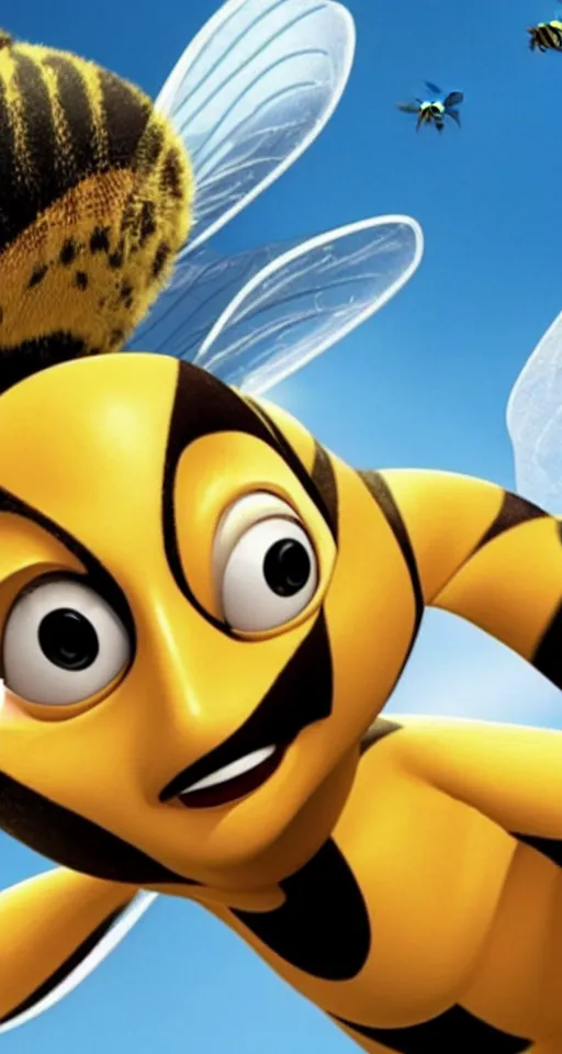 Prompt: the bee movie is being used as russian propaganda