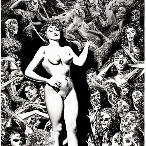 Image similar to a beautiful painting representative of the art style of virgil finlay