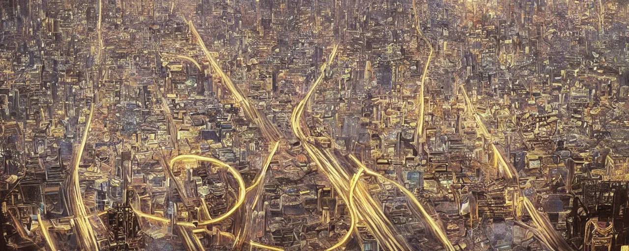 Prompt: internal neon City in the internal earth rounded by nature. by stephen shore, epic composition, spiritual sci-fi, centered city elegant, sharp focus