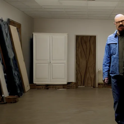 Image similar to walter white in backrooms