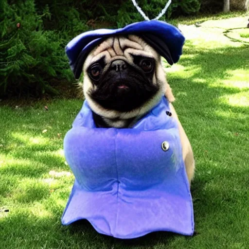 Prompt: pug dressed as demagorgon