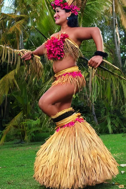 Prompt: tahiti princess hula dancer, beautiful