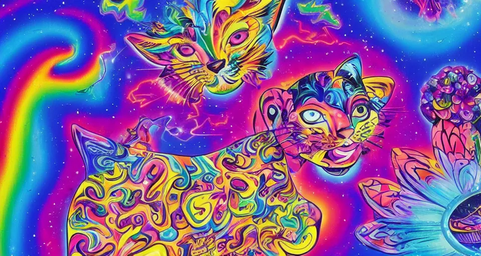 Image similar to the two complementary forces that make up all aspects and phenomena of life, by Lisa Frank,