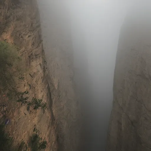 Image similar to urban canyon in fog