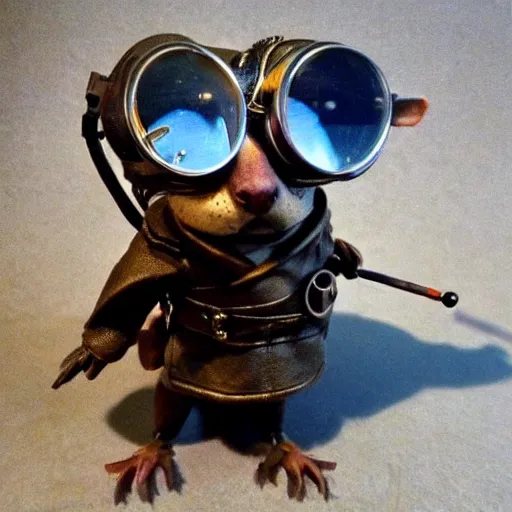 Prompt: a rat with steampunk googles, from Kenshin