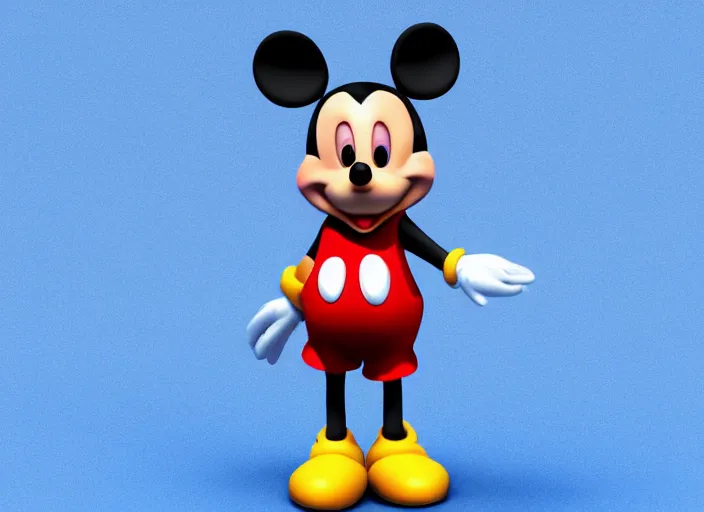 Prompt: mickie mouse in 3 d, in the style of disney