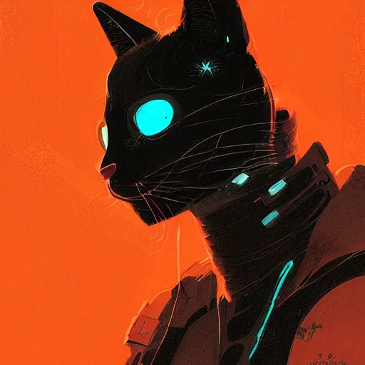 Prompt: cyberpunk orange cat by atey ghailan, by greg rutkowski, by greg tocchini, by james gilleard, by joe fenton, by kaethe butcher, dynamic lighting, gradient red blue, brown, blonde cream and white color scheme, grunge aesthetic