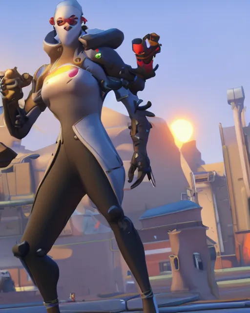 Image similar to tall skinny villain playable hero character in overwatch