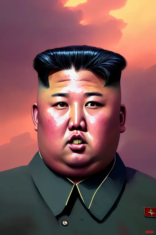 Image similar to highly detailed portrait kim jong un in gta v, stephen bliss, unreal engine, fantasy art by greg rutkowski, loish, rhads, ferdinand knab, makoto shinkai and lois van baarle, ilya kuvshinov, rossdraws, tom bagshaw, global illumination, radiant light, detailed and intricate environment