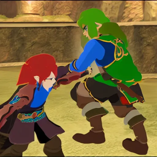 Image similar to link and ganon fight