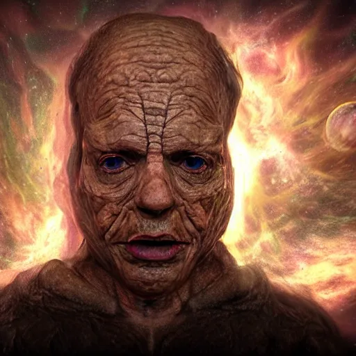 Image similar to inconceivable being. cosmic horror. 3 d render, photorealistic, highly detailed, mind - bending, intense,