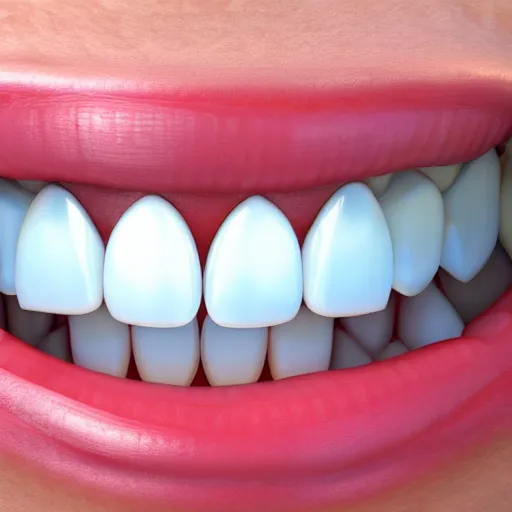 Image similar to poorly rendered 3 d set of teeth